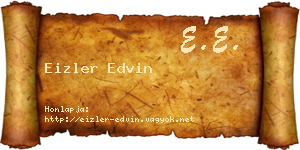 Eizler Edvin névjegykártya